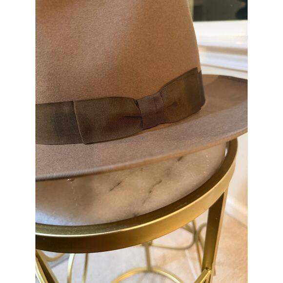 Optimo Chicago Premium Beaver Felt Fedora – Size 7½ (60 cm)Camel/Brown Wide Brim - Picture 10 of 11